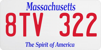 MA license plate 8TV322