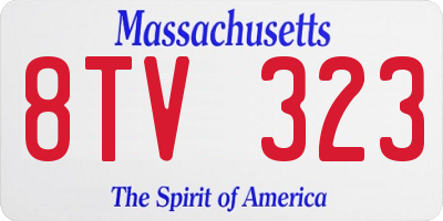 MA license plate 8TV323