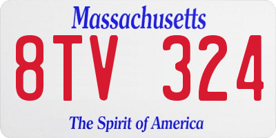 MA license plate 8TV324