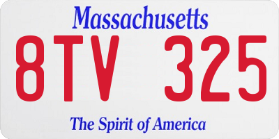 MA license plate 8TV325