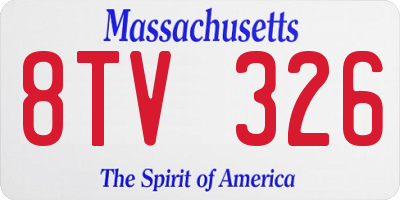 MA license plate 8TV326