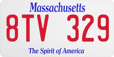 MA license plate 8TV329