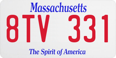 MA license plate 8TV331