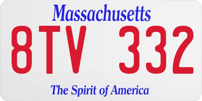 MA license plate 8TV332