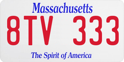 MA license plate 8TV333