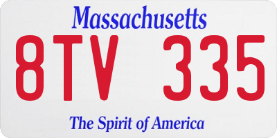 MA license plate 8TV335