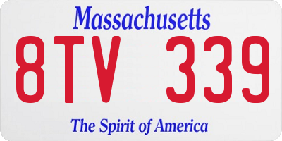 MA license plate 8TV339