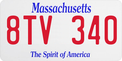 MA license plate 8TV340