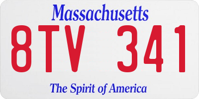MA license plate 8TV341