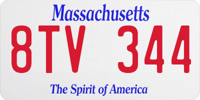 MA license plate 8TV344