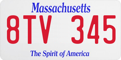 MA license plate 8TV345