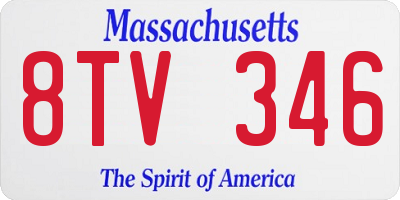 MA license plate 8TV346