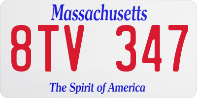 MA license plate 8TV347
