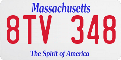 MA license plate 8TV348