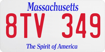 MA license plate 8TV349