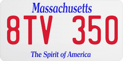 MA license plate 8TV350