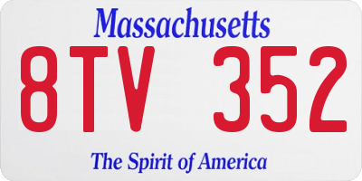 MA license plate 8TV352