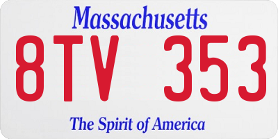MA license plate 8TV353