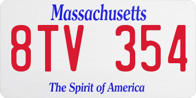 MA license plate 8TV354