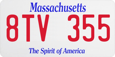 MA license plate 8TV355