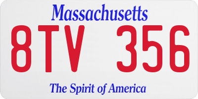 MA license plate 8TV356