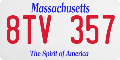 MA license plate 8TV357