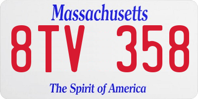 MA license plate 8TV358