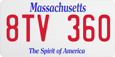 MA license plate 8TV360
