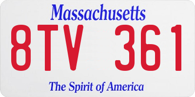 MA license plate 8TV361