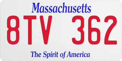 MA license plate 8TV362