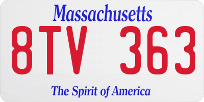 MA license plate 8TV363