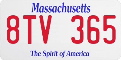 MA license plate 8TV365