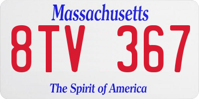 MA license plate 8TV367