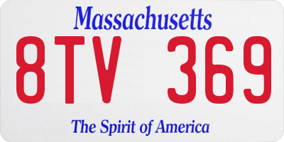 MA license plate 8TV369