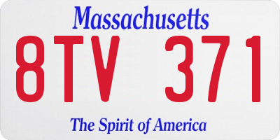 MA license plate 8TV371