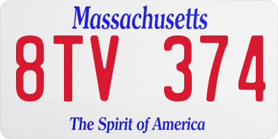 MA license plate 8TV374