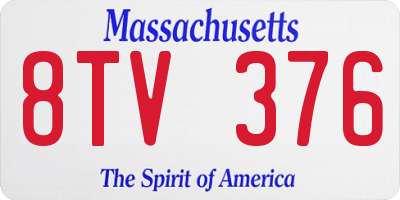 MA license plate 8TV376