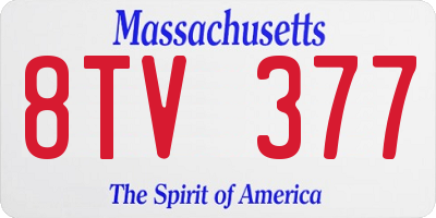 MA license plate 8TV377