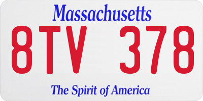 MA license plate 8TV378