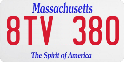 MA license plate 8TV380
