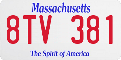 MA license plate 8TV381