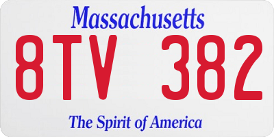 MA license plate 8TV382