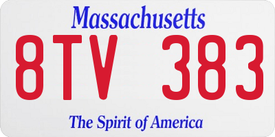 MA license plate 8TV383