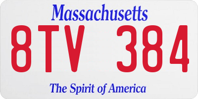 MA license plate 8TV384