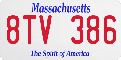 MA license plate 8TV386