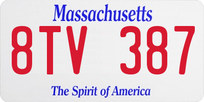 MA license plate 8TV387