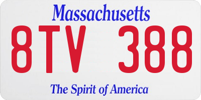 MA license plate 8TV388