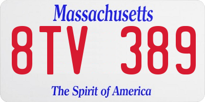 MA license plate 8TV389