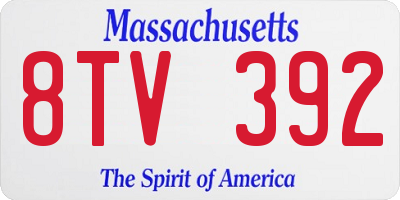 MA license plate 8TV392