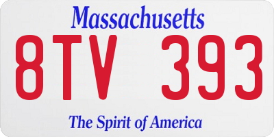 MA license plate 8TV393